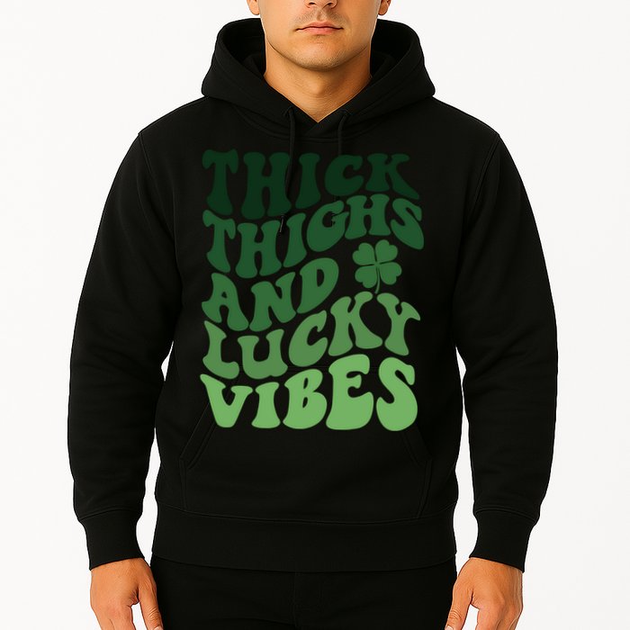Thick Thighs Irish Vibes Retro St Paddy Hoodie