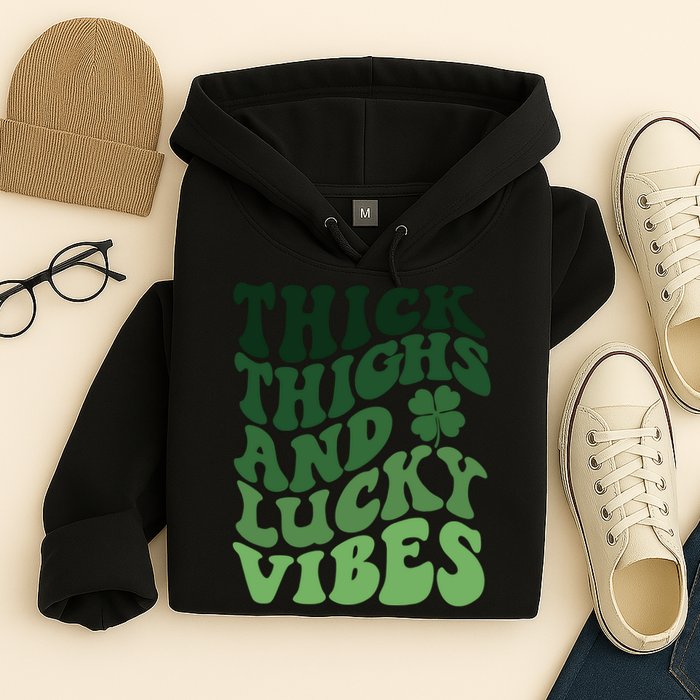 Thick Thighs Irish Vibes Retro St Paddy Hoodie