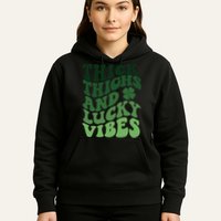 Thick Thighs Irish Vibes Retro St Paddy Hoodie