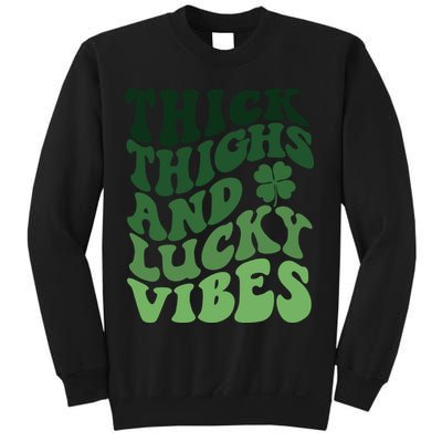 Thick Thighs Irish Vibes Retro St Paddy Sweatshirt