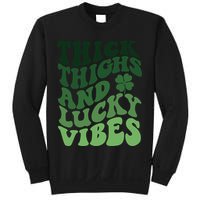Thick Thighs Irish Vibes Retro St Paddy Sweatshirt