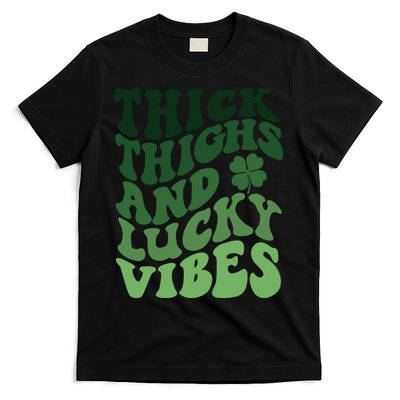 Thick Thighs Irish Vibes Retro St Paddy T-Shirt