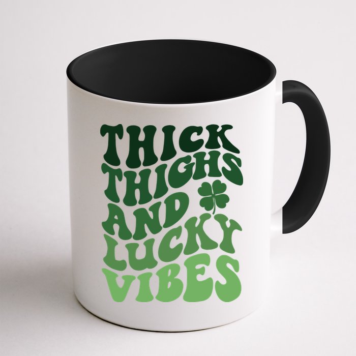 Thick Thighs Irish Vibes Retro St Paddy Mug