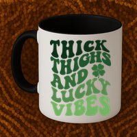 Thick Thighs Irish Vibes Retro St Paddy Mug