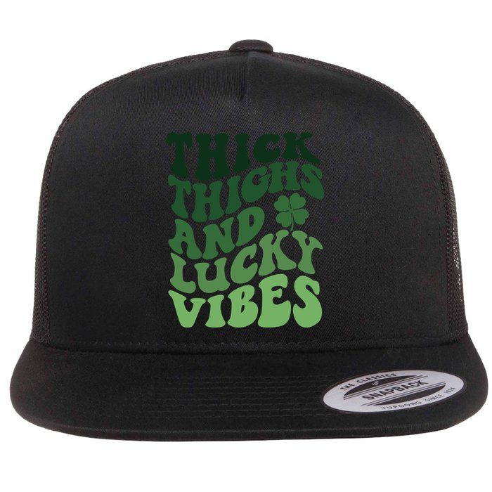 Thick Thighs Irish Vibes Retro St Paddy Flatbill Hat