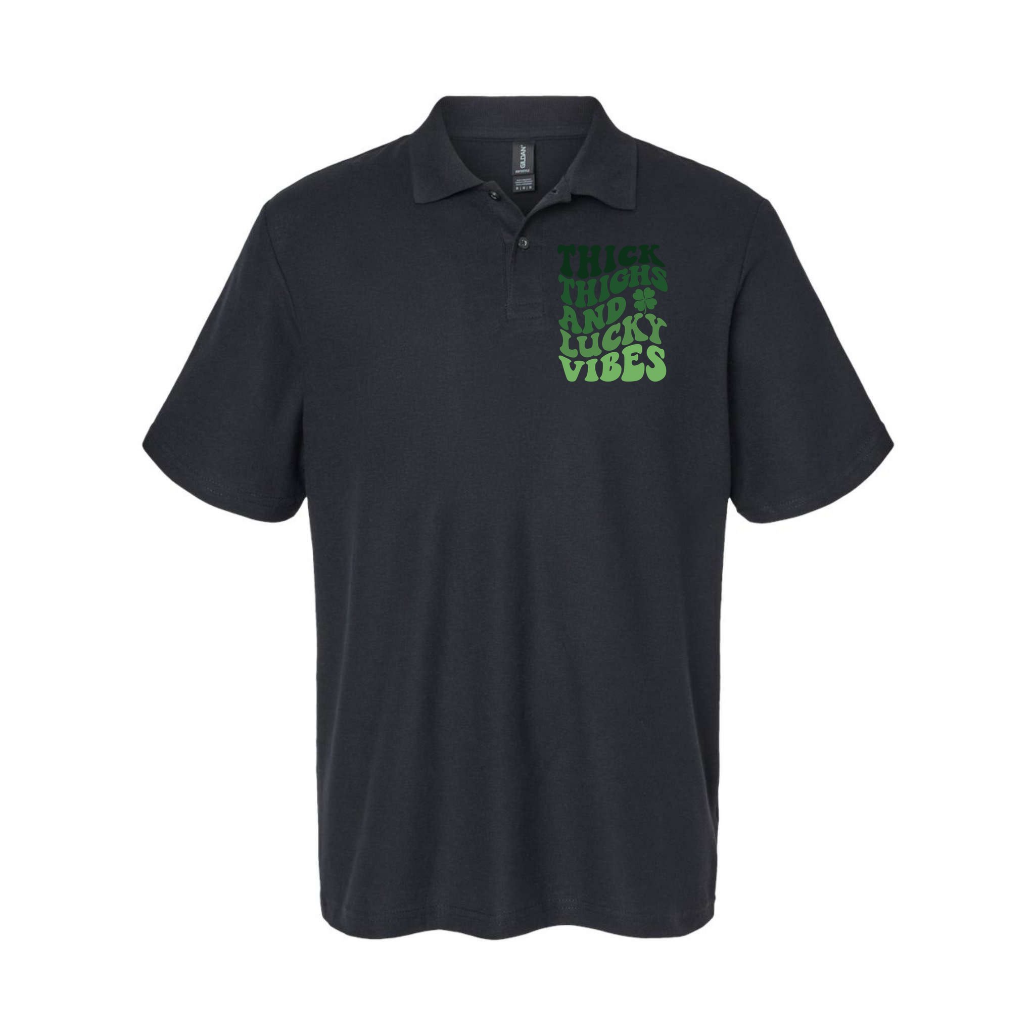 Thick Thighs Irish Vibes Retro St Paddy Polo