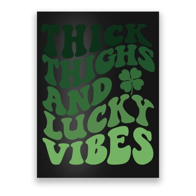 Thick Thighs Irish Vibes Retro St Paddy Poster