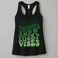 Thick Thighs Irish Vibes Retro St Paddy Womens Tank Top