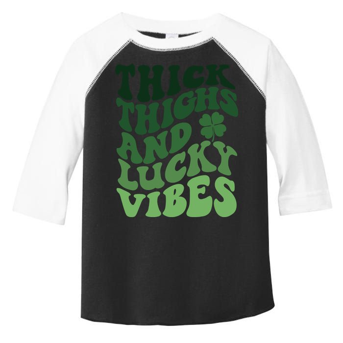 Thick Thighs Irish Vibes Retro St Paddy Toddler Fine Jersey T-Shirt