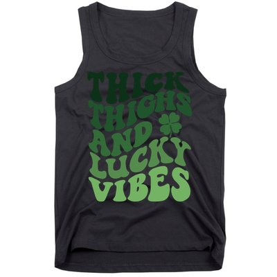 Thick Thighs Irish Vibes Retro St Paddy Tank Top