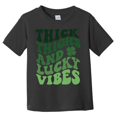Thick Thighs Irish Vibes Retro St Paddy Toddler T-Shirt