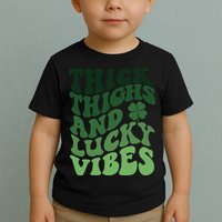Thick Thighs Irish Vibes Retro St Paddy Toddler T-Shirt
