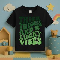 Thick Thighs Irish Vibes Retro St Paddy Toddler T-Shirt