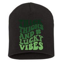 Thick Thighs Irish Vibes Retro St Paddy Short Acrylic Beanie
