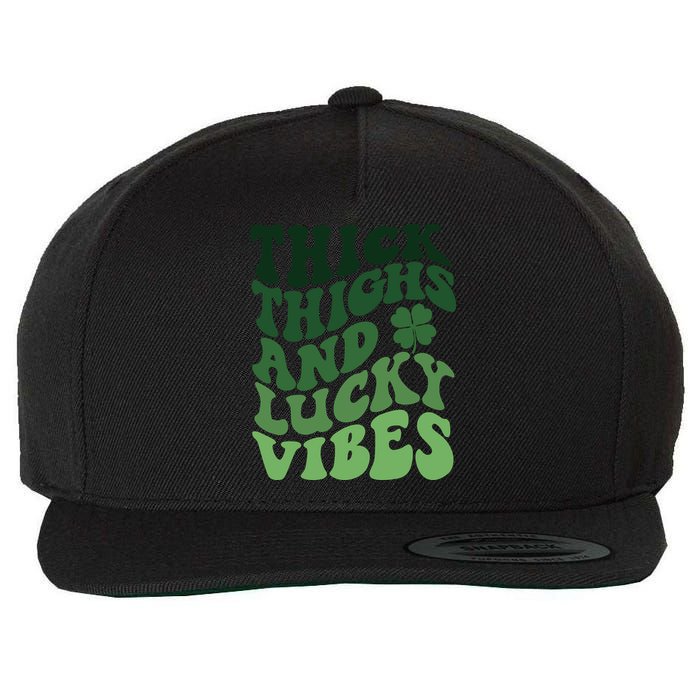 Thick Thighs Irish Vibes Retro St Paddy Wool Snapback Cap