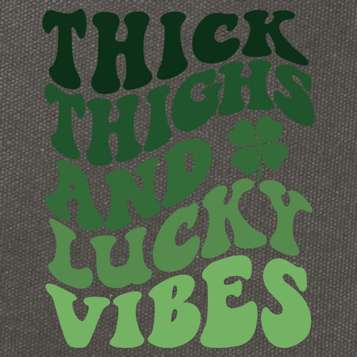 Thick Thighs Irish Vibes Retro St Paddy Cotton Canvas Backpack