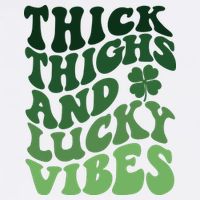 Thick Thighs Irish Vibes Retro St Paddy Garment-Dyed Sweatshirt