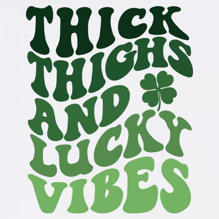 Thick Thighs Irish Vibes Retro St Paddy Garment-Dyed Sweatshirt