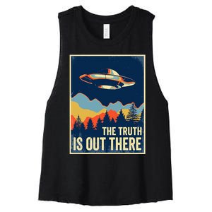 The Truth Is Out There Area 51 Alien UFO Women's Racerback Cropped Tank