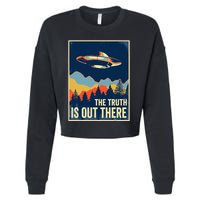 The Truth Is Out There Area 51 Alien UFO Cropped Pullover Crew