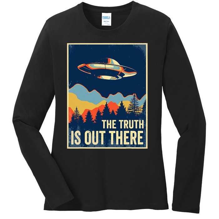 The Truth Is Out There Area 51 Alien UFO Ladies Long Sleeve Shirt