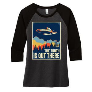 The Truth Is Out There Area 51 Alien UFO Women's Tri-Blend 3/4-Sleeve Raglan Shirt