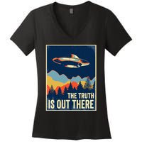 The Truth Is Out There Area 51 Alien UFO Women's V-Neck T-Shirt