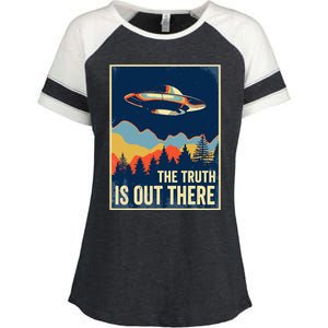 The Truth Is Out There Area 51 Alien UFO Enza Ladies Jersey Colorblock Tee