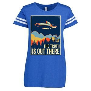 The Truth Is Out There Area 51 Alien UFO Enza Ladies Jersey Football T-Shirt