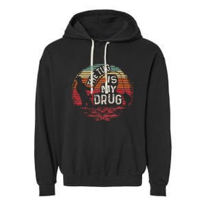 The Tug Is My Drug Funny Fishing Garment-Dyed Fleece Hoodie