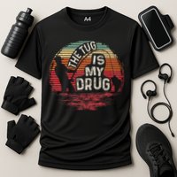 The Tug Is My Drug Funny Fishing Cooling Performance Crew T-Shirt
