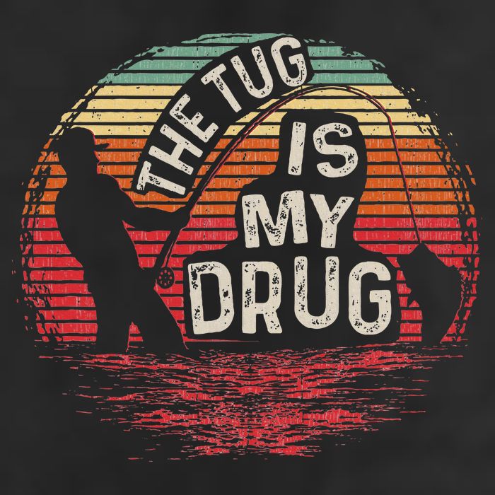 The Tug Is My Drug Funny Fishing Adult Drive Performance Visor
