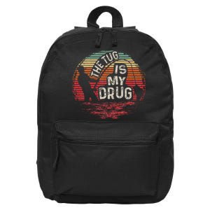 The Tug Is My Drug Funny Fishing 16 in Basic Backpack