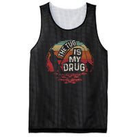 The Tug Is My Drug Funny Fishing Mesh Reversible Basketball Jersey Tank