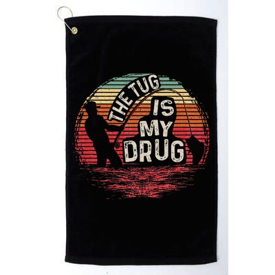 The Tug Is My Drug Funny Fishing Golf Towel