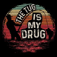 The Tug Is My Drug Funny Fishing Cropped Pullover Crew