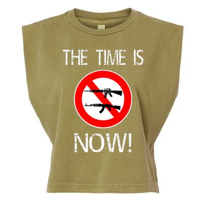 The Time Is Now! Ban Assault Weapons Anti AR 15 Garment-Dyed Women's Muscle Tee