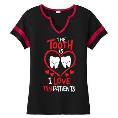 The Tooth Is I Love My Patients Orthodontics Dental Costume Cute Gift Ladies Halftime Notch Neck Tee