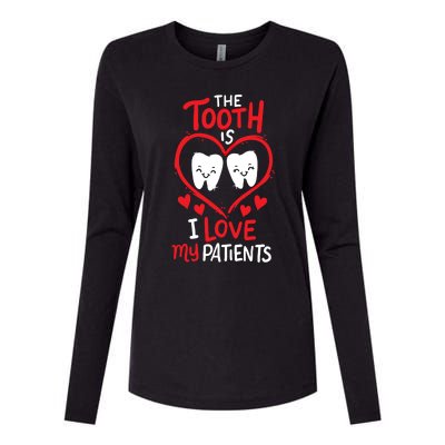 The Tooth Is I Love My Patients Orthodontics Dental Costume Cute Gift Womens Cotton Relaxed Long Sleeve T-Shirt