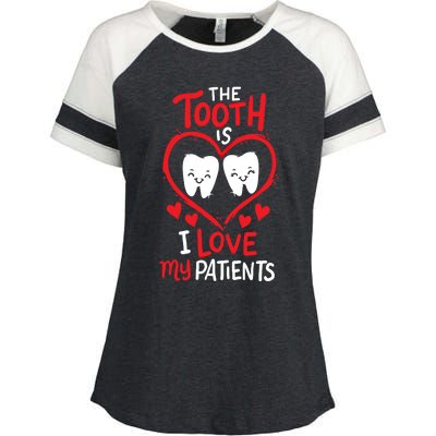 The Tooth Is I Love My Patients Orthodontics Dental Costume Cute Gift Enza Ladies Jersey Colorblock Tee