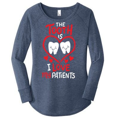 The Tooth Is I Love My Patients Orthodontics Dental Costume Cute Gift Women's Perfect Tri Tunic Long Sleeve Shirt