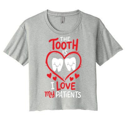 The Tooth Is I Love My Patients Orthodontics Dental Costume Cute Gift Women's Crop Top Tee