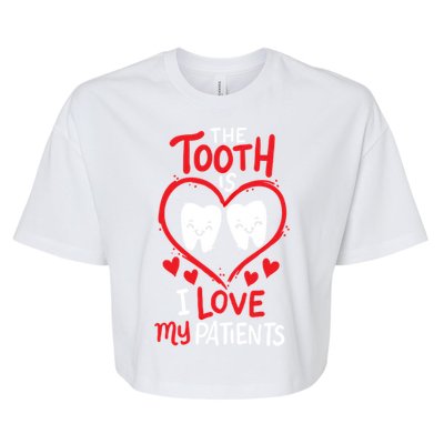 The Tooth Is I Love My Patients Orthodontics Dental Costume Cute Gift Bella+Canvas Jersey Crop Tee