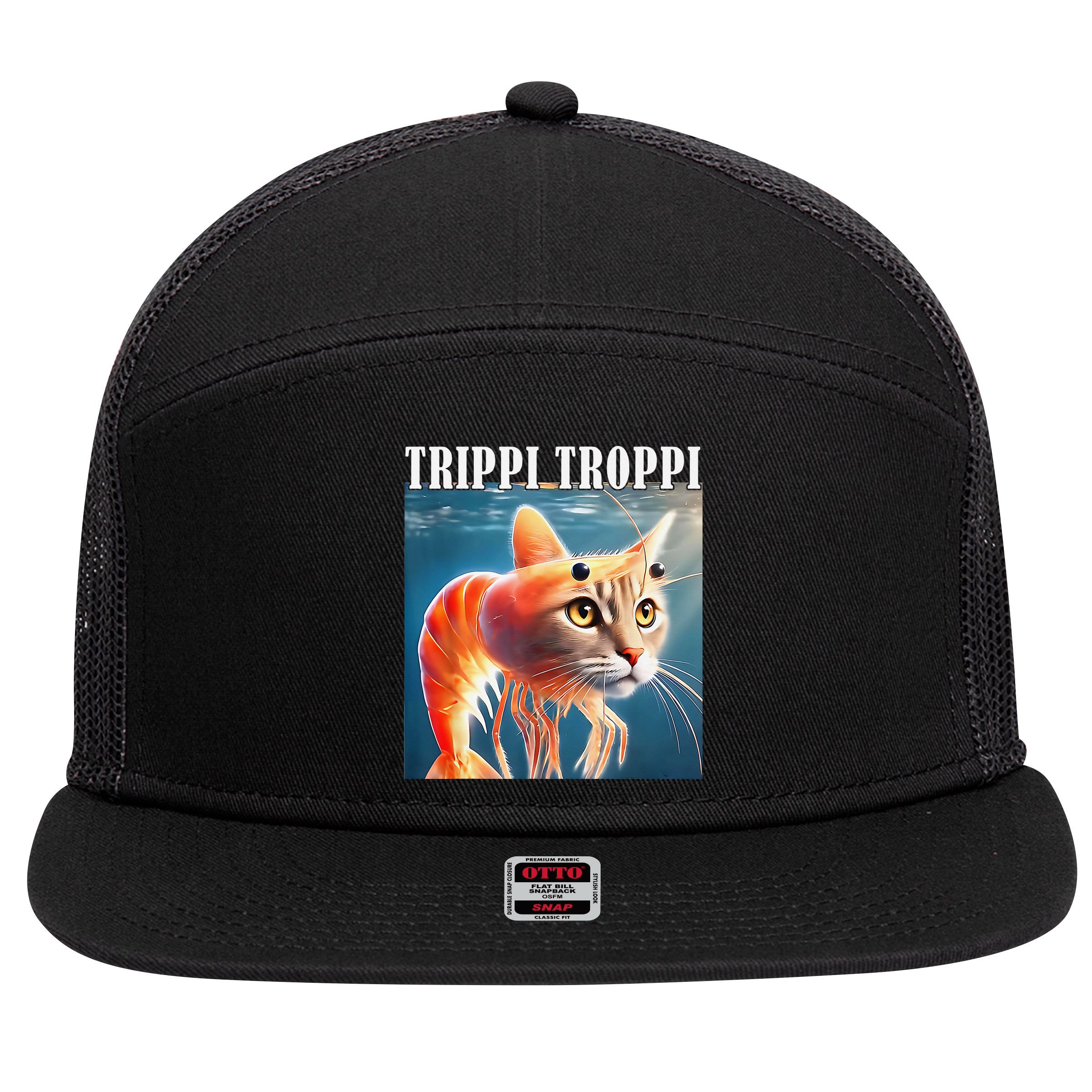 Trippi Troppi - Italian Brainrot Meme Funny 7 Panel Mesh Trucker Snapback Hat