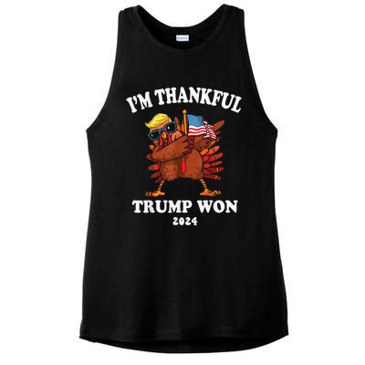 Trump Thanksgiving Im Thankful Trump Won 2024 Trump Won Us President Ladies PosiCharge Tri-Blend Wicking Tank