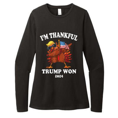 Trump Thanksgiving Im Thankful Trump Won 2024 Trump Won Us President Womens CVC Long Sleeve Shirt