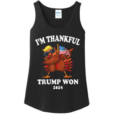 Trump Thanksgiving Im Thankful Trump Won 2024 Trump Won Us President Ladies Essential Tank