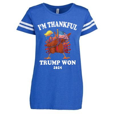 Trump Thanksgiving Im Thankful Trump Won 2024 Trump Won Us President Enza Ladies Jersey Football T-Shirt