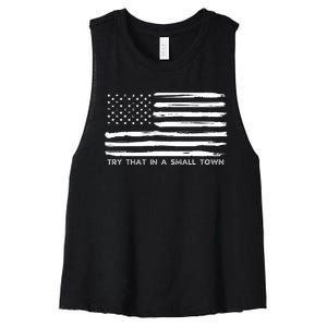 Try That In A Small Country Women's Racerback Cropped Tank