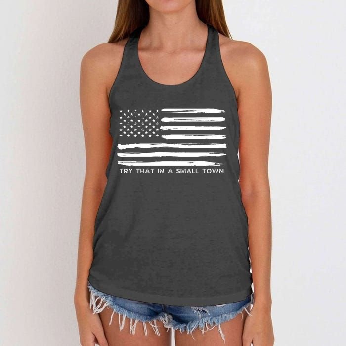 Try That In A Small Country Women's Knotted Racerback Tank